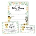 thumbnail image 4 of Inkdotpot Set Of 30Safari Jungle Animals Baby Shower Invitations-Diaper Raffle Tickets And Baby Shower Book Request Cards Invites Its A Boy Its A Girl, 4 of 5