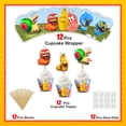 thumbnail image 3 of Emballages de Cupcakes Larv – Décorations de Fête d'Anniversaire à Thème d'Insectes Amusants pour Garçons Ou Filles, Manches de Cupcakes Rouges et Jaunes, Ensemble de 24 Emballages, 3 of 6