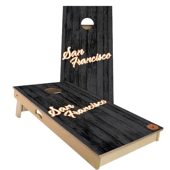 Skip's Garage | San Fran Vintage Baseball Cornhole Board Set | Includes Boards & Bags | Choose Your Size & Accessories