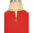 thumbnail image 7 of iiniim Liturgical Praise Dance Dress for Women Sleeveless Metallic Gold Color Block Lyrical Dancewear Red M, 7 of 7