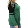 thumbnail image 3 of Langwyqu Plus Size Women V-Neck Raglan Sleeve Stripe Shirt Tops, 3 of 5