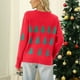 thumbnail image 4 of Suéteres Navideños Para Mujer, Suéter de Cuello Redondo Con Estampado Navideño, Suéter de Punto Recreativo, Tops de Manga Larga Odeerbi  ODB197089, 4 of 5
