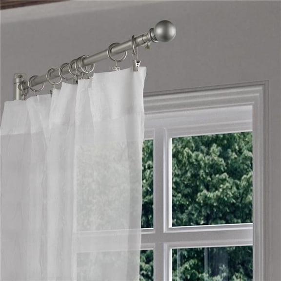 Central Design Swing17-15 0.625 in. Dia. Swing Curtain Rod, Satin Nickel - 17-26 in.