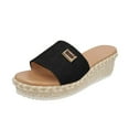 thumbnail image 4 of Dakaela Platform Espadrille Sandals for Women Wedges Slides Slip on Bohemia Flatform Dressy Shoes, 4 of 5