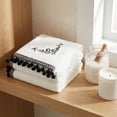 thumbnail image 5 of Unique Bargains Boho Embroidery Coral Fleece Hand Towels Beige 2pk, 5 of 7