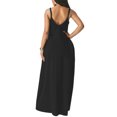 thumbnail image 3 of Diconna Female Rainbow Striped V-Neck Sleeveless Spaghetti Strap One-Piece, 3 of 8