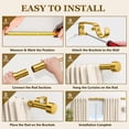 thumbnail image 5 of Heavy Duty Adjustable Curtain Rods for Windows, 1-Inch Diameter Curtain Rod, 32-96 Inches (Bright gold), 5 of 7