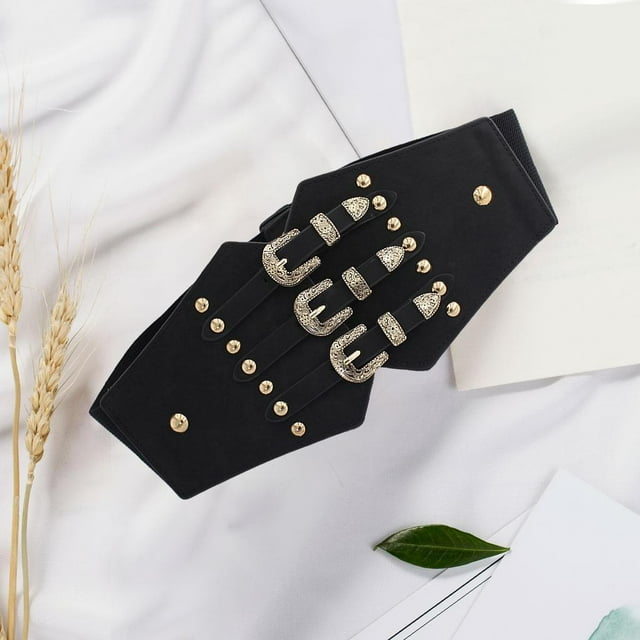 BELOVING Ceinture Rétro pour Femmes, Décontractée, en Alliage, avec Boucle, Ceinture de Robe Mode, Or