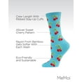 thumbnail image 3 of MeMoi Cherries Bamboo Blend Crew Socks - Womens - Female, 9-11, Turquoise, 3 of 8