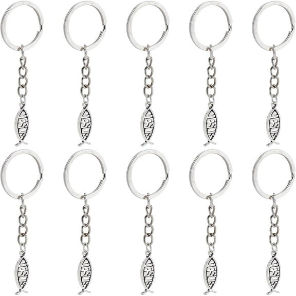 DIY Keychain Making Kits Including 25Pcs Iron Split Key Rings 100Pcs Alloy Pendants and 100Pcs Brass Jump Rings Platinum 50mm