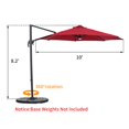 thumbnail image 6 of Ainfox Outdoor 10ft Solar  Cantilever Offset Hanging Patio Umbrella with 360-Degree Rotation(Red), 6 of 7