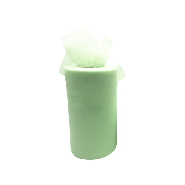 Cateissary Decoraciones para fiesta de boda, bobina de tul fácil de limpiar, bobina de tul para muñeca de rollo blanco de boda DIY Tela de costura y artesanía brote verde