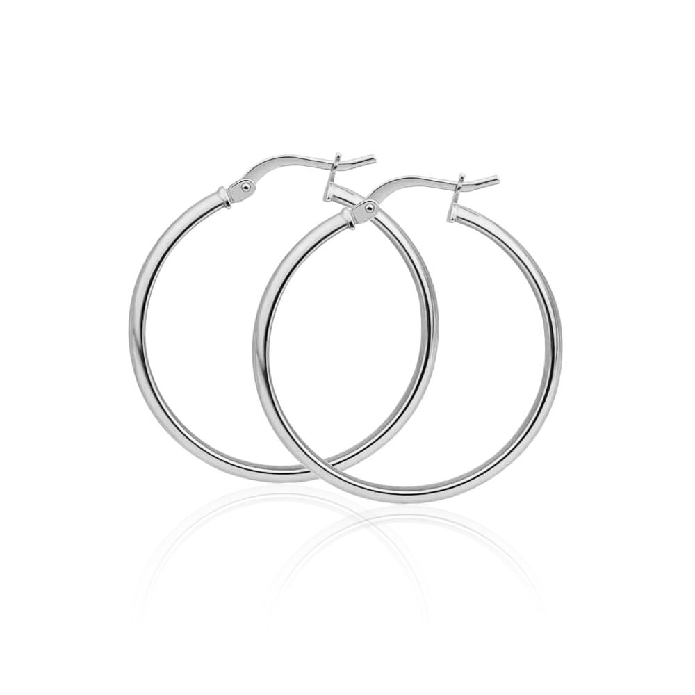 925 Sterling Silver Thin Hoop Earrings High Polished 1.5mm Many sizes