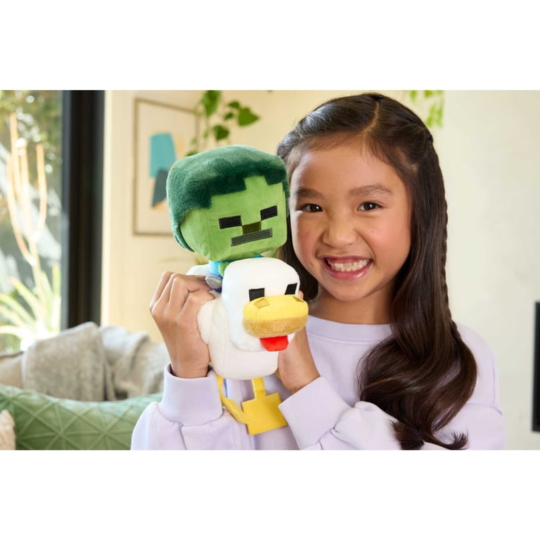 Minecraft Plush Zombie Chicken Jockey Toy, 8-inch Soft Doll