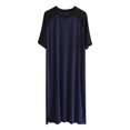 thumbnail image 2 of NoxwB Men's Crewneck Night Shirts for Sleep Raglan Sleeve Sleepwear Home Loungewear Big and Tall Pajamas Long Pullover Shirts Navy 2XL, 2 of 8