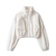 thumbnail image 3 of Abrigos de felpa para mujer, chaquetas cortas informales vintage de manga larga con cuello alto suelto, ropa de invierno mullida, abrigos de moda para mujer, 3 of 4