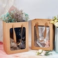 thumbnail image 3 of 10 Packs Brown Kraft Paper Bags with Window 10x7x5 Gift Bags for Valentine's Day Party Favor Storage Flower Stroage Food Storage and More DIY Peru, 3 of 9