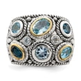 thumbnail image 4 of Sterling Silver w/14k Gold and Blue Topaz Fancy Ring QR6304, 4 of 5