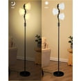 thumbnail image 6 of Dimmable Flower Floor Lamp, Modern Black Pole Standing Lamps with 3 Soft Warm White 3000K Bulbs, Mid Century Unique Floral Floor Lamp for Living Room Bedroom Home Decor, 6 of 15