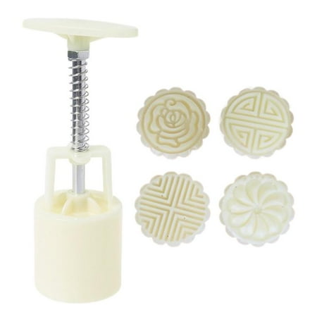 

5Pcs Stamps 50g Round Flower Moon Cake Mould Mold Pastry Mooncake Hand DIY Tool