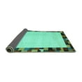 thumbnail image 2 of Ahgly Company Indoor Round Solid Turquoise Blue Modern Area Rugs, 5' Round, 2 of 4