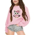 thumbnail image 2 of Tiijoy Little Girls Sweatshirt Cute Cartoon Owl Crewneck Pullover Sweatshirts, Sizes 5-6, 2 of 5