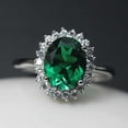thumbnail image 3 of HeartsAndYou 3ct Natural Green Floral Halo Solitaire Ring 100% REAL 14k SOLID White Gold, 3 of 9