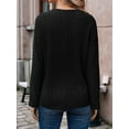 thumbnail image 5 of Autumn Women'S Long Sleeve Shirt V Neck Knit Pullover Tunic Top Women'S Shirt Formal Casual Black L, 5 of 7