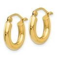 thumbnail image 2 of Primal Gold 14K Yellow Gold 3mm Tube Hoop Earrings, 2 of 4