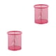 thumbnail image 4 of Monstrate Mesh Metal Pen Holder Pot Smooth Office Fashion Edge Eraser Caddy Organizer Stationery Ruler Holders Desk Table Container Redondo/Rojo rosa 2Conjunto, 4 of 6