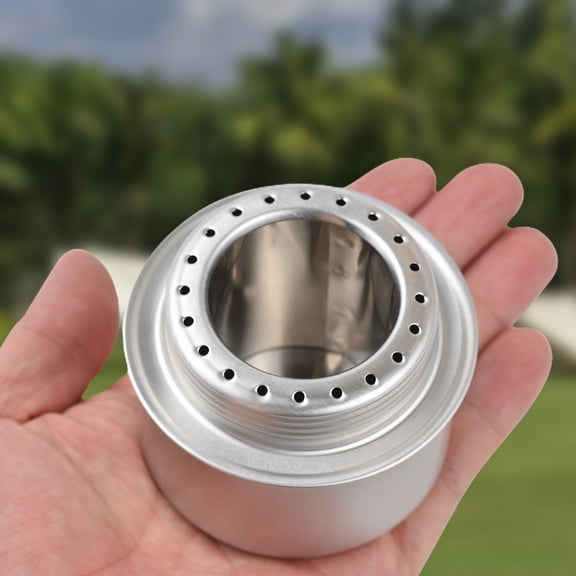 Mini Aluminum Alloy Alcohol Stove with Cross Stand for Outdoor Camping Hiking Backpacking