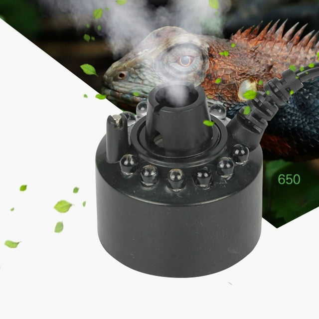 Mist Maker Fogger with LED Lights, Quiet Water Fountain Pond Fog Machine Atomizer Air Humidifier for Reptile Tank Party Fish Tank Vase Birdbath Decor