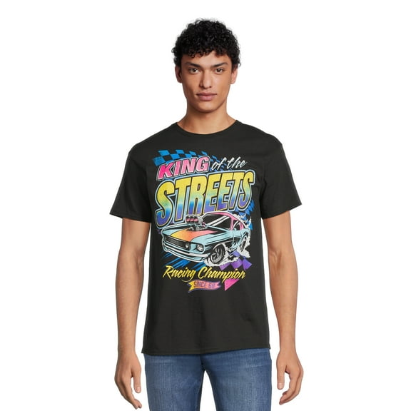 Men's and Big Men's King of the Streets Graphic Tee with Short Sleeves, Sizes S-3XL