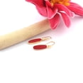 thumbnail image 2 of Red Onyx Gemstone Gold-plated Ear-Wire Earring For Women's, Red Gemstone Earring Gift, 2 of 3