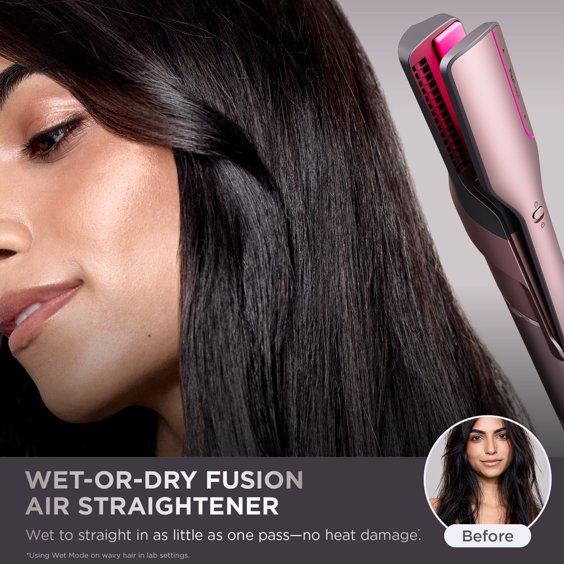Shark FlexFusion Air & Ceramic Hair Styling System, Air Straightener & Flat Iron, HD641S Metallic Mist