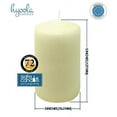 thumbnail image 2 of Hyoola 3 x 5 Ivory Unscented European Made Pillar Candles, Dripless Paraffin Wax with Smokeless Cotton Wicks, 6-Pack, 2 of 5