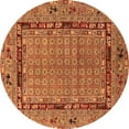 thumbnail image 1 of Ahgly Company Indoor Round Oriental Orange Industrial Area Rugs, 5' Round, 1 of 4