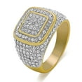 thumbnail image 3 of Gold-plated Micro Inlaid Zircon Ring Hip Hop Full Diamond Men's Ring, 3 of 6