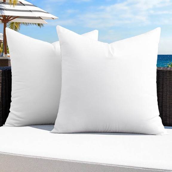 Pack of 2 20x20 Outdoor Pillow Inserts, Outdoor Throw Pillows Water-Resistant Decorative Premium Square Pillow Stuffer Sham for Porch Swing Couch Sofa Cushion Patio Furniture