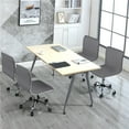 thumbnail image 5 of Yaheetech PU Leather Low Back Armless Desk Chair Office Chair with Wheels, Gray, 5 of 11