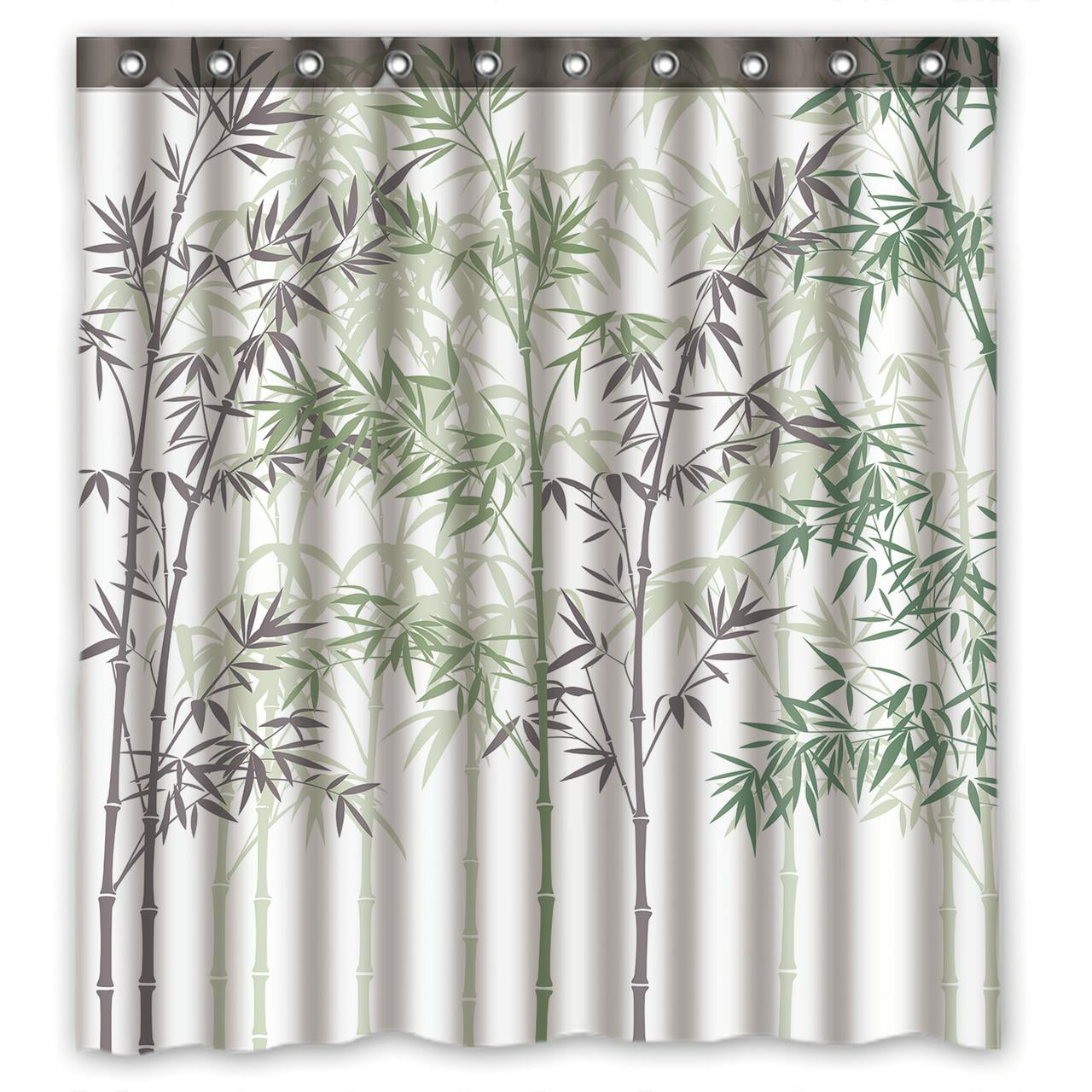 YKCG Forest Painting Bamboo Shower Curtain Waterproof Fabric Bathroom ...