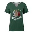 thumbnail image 3 of Ladies Fashion Christmas Print Top - Loose V Neck T Shirt, 3 of 3