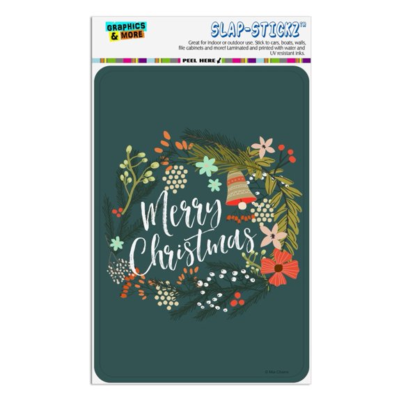 Merry Christmas Wreath Mistletoe Bell Home Business Office Sign