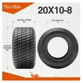 thumbnail image 3 of 2 PCS 20x10.00-8 Lawn Mower Tires 4PR Turf Saver Lawn & Garden Tires for Garden Tractor Riding Mower, Tubeless, 3 of 6