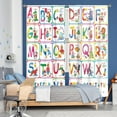 thumbnail image 5 of Kids Alphabet ABC Curtains 42W X 63H Inch Rod Pocket Baby Girl Cartoon Animal Funny Education Learning for Nursery Children Toddler Bedroom Living Room Classroom Fabric Window Drapes 2 Panel, 5 of 6