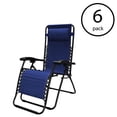 thumbnail image 3 of Caravan Canopy Infinity Zero Gravity Steel Frame Patio Deck Chair, Blue (6 Pack), 3 of 7