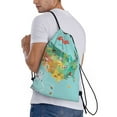 Drawstring Backpack Sports Gym Bag for Women Men, USA Tourist Map