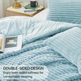 thumbnail image 4 of BEDELITE Fleece Twin Comforter Set -Super Soft & Warm Fluffy Light Blue Bedding, Luxury Fuzzy Heavy Bed Set for Winter with 1 Pillow case, 4 of 9