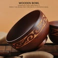 thumbnail image 2 of Mongolian Style Wooden Bowl Soup Salad Rice Noodle Bowls Ethnic Natural Wood Kids Tableware, 2 of 7