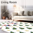 thumbnail image 2 of ODIKA 3'x5' Machine Washable Non-Slip Area Rug, Festive Gnome Gathering with Holiday Greens and Twinkling Lights High Traffic Rug, White, 638473, 2 of 7